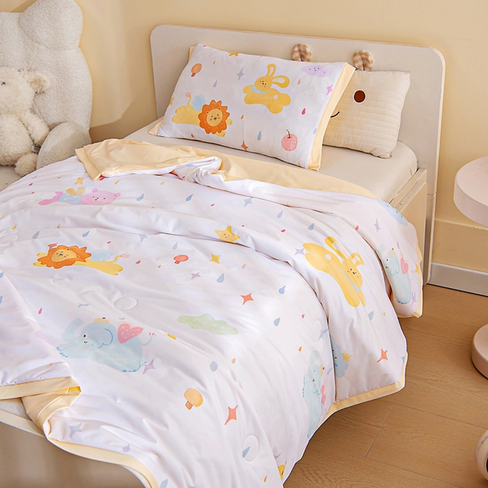 91家纺网 家纺一手货源 找家纺 御棉坊2026新款A类锦氨数码印花圆网蚕丝儿童夏凉被幼儿园午睡被宝宝夏季空调被薄被子 锦氨-星星梦