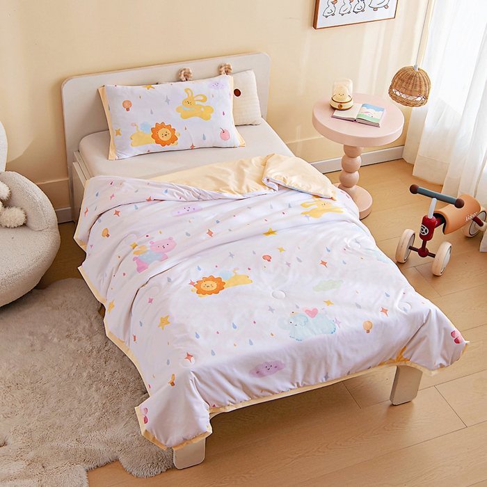 91家纺网 家纺一手货源 找家纺 御棉坊2026新款A类锦氨数码印花圆网蚕丝儿童夏凉被幼儿园午睡被宝宝夏季空调被薄被子 锦氨-星星梦