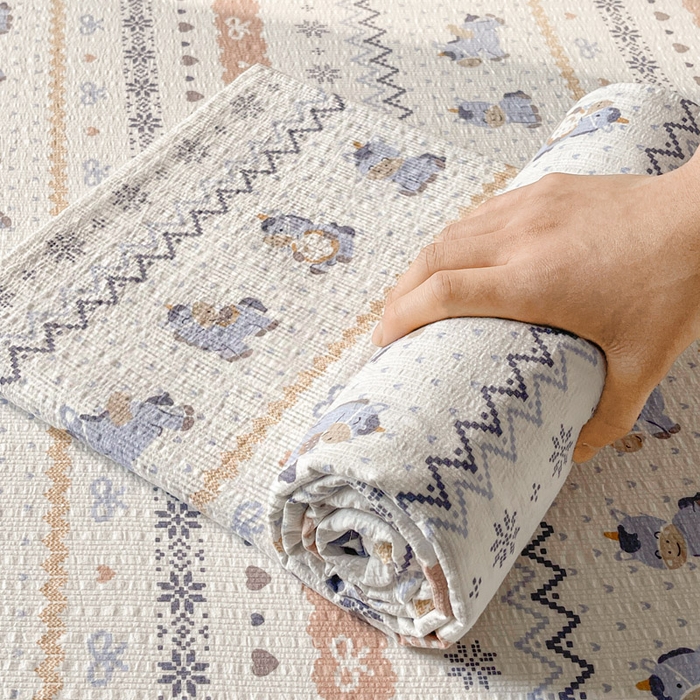 91家纺网 家纺一手货源 找家纺 （总）几禾 2026新款高克重泡芙纱~印花款床单单件（单床单）-110g