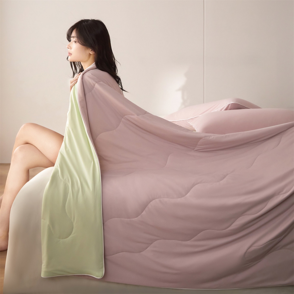 91家纺网 家纺一手货源 找家纺 （总）2026头等舱 新款锦氨（165克）Pro5.0版凉感A类21莱赛尔大豆夏被配包装