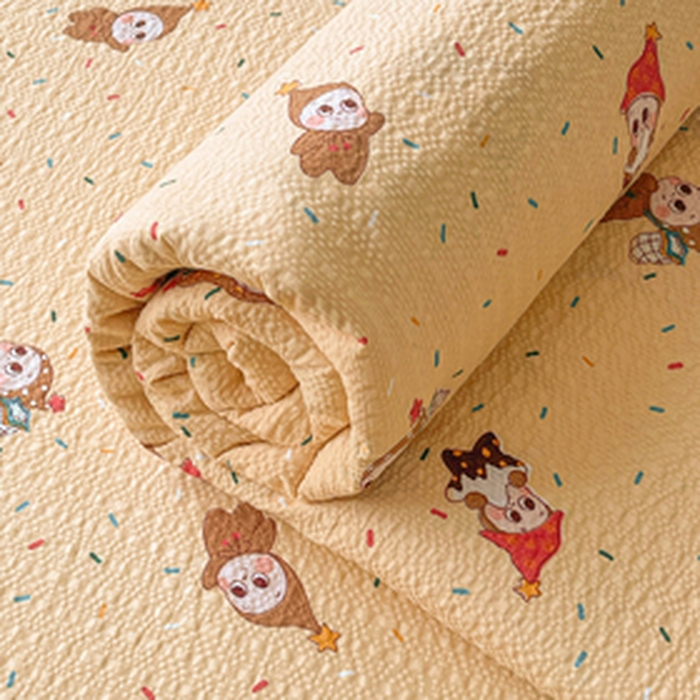 91家纺网 家纺一手货源 找家纺 （总）几禾 2026新款高克重泡芙纱~印花款床单单件（单床单）-110g