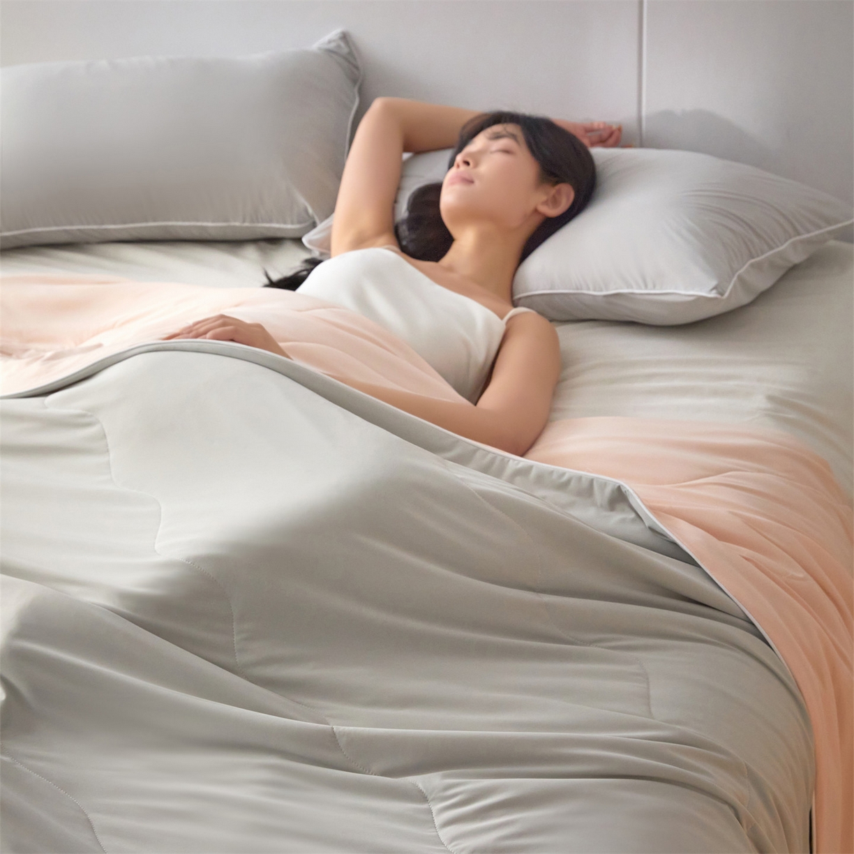 2026头等舱 新款锦氨（165克）Pro5.0版凉感A类21莱赛尔大豆夏被配包装 灰玉