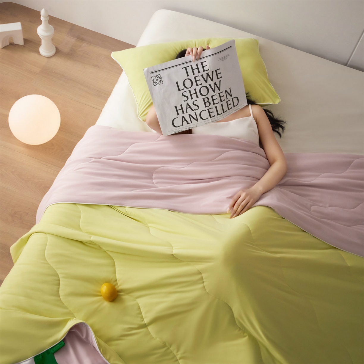 91家纺网 家纺一手货源 找家纺 2026头等舱 新款锦氨（165克）Pro5.0版凉感A类21莱赛尔大豆夏被配包装 明绿粉