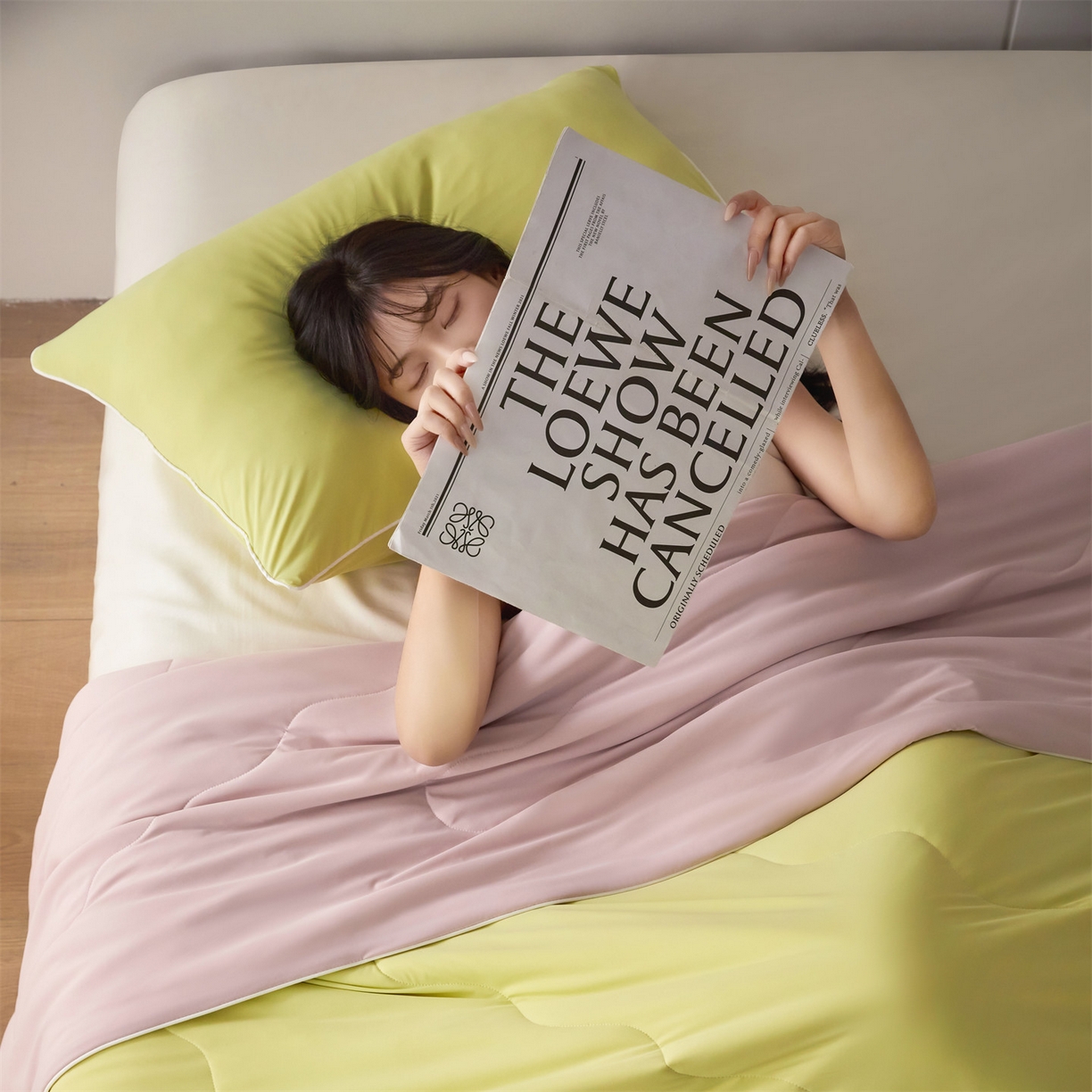 91家纺网 家纺一手货源 找家纺 2026头等舱 新款锦氨（165克）Pro5.0版凉感A类21莱赛尔大豆夏被配包装 明绿粉