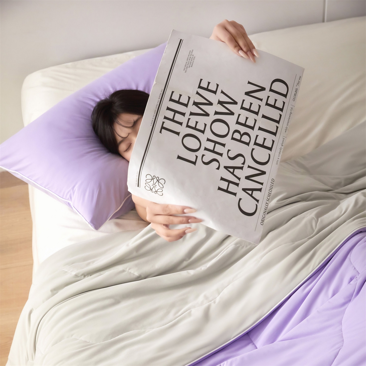 91家纺网 家纺一手货源 找家纺 2026头等舱 新款锦氨（165克）Pro5.0版凉感A类21莱赛尔大豆夏被配包装 紫灰