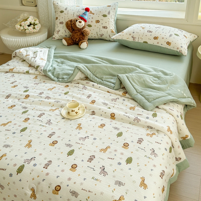 91家纺网 家纺一手货源 找家纺 （总）几禾 2026新款A类三层纱印花夏被-柔纱