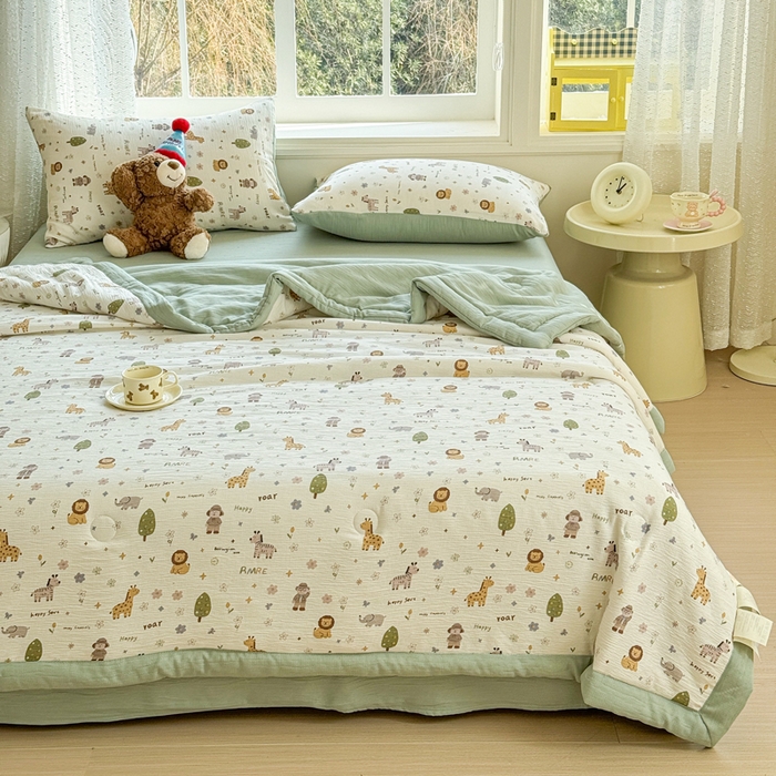 91家纺网 家纺一手货源 找家纺 （总）几禾 2026新款A类三层纱印花夏被-柔纱