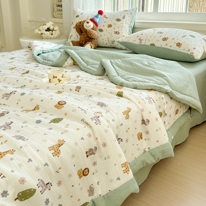 91家纺网 家纺一手货源 找家纺 （总）几禾 2026新款A类三层纱印花夏被-柔纱