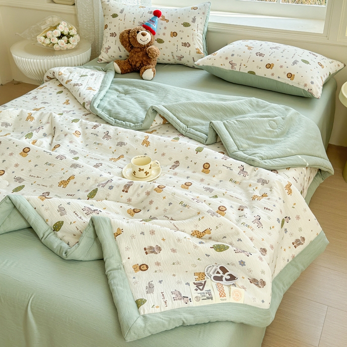 91家纺网 家纺一手货源 找家纺 （总）几禾 2026新款A类三层纱印花夏被-柔纱