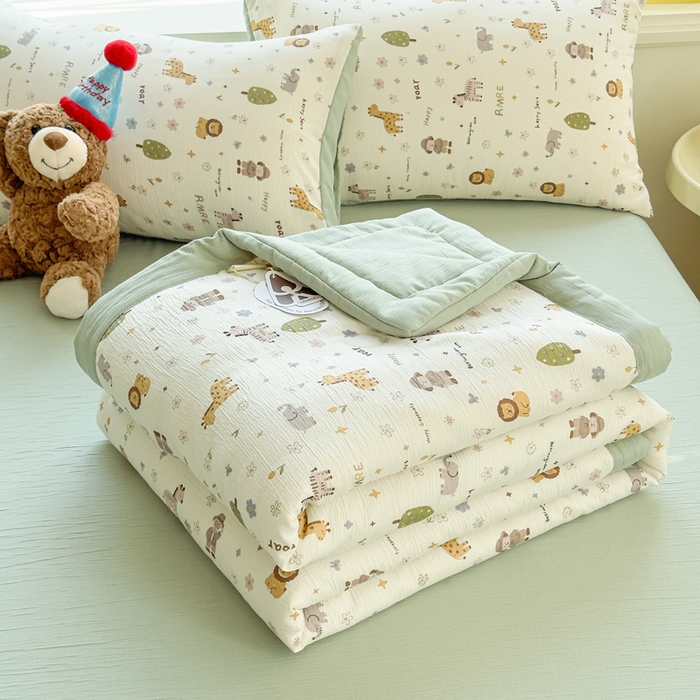 91家纺网 家纺一手货源 找家纺 （总）几禾 2026新款A类三层纱印花夏被-柔纱