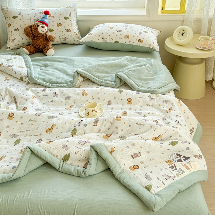 91家纺网 家纺一手货源 找家纺 （总）几禾 2026新款A类三层纱印花夏被-柔纱