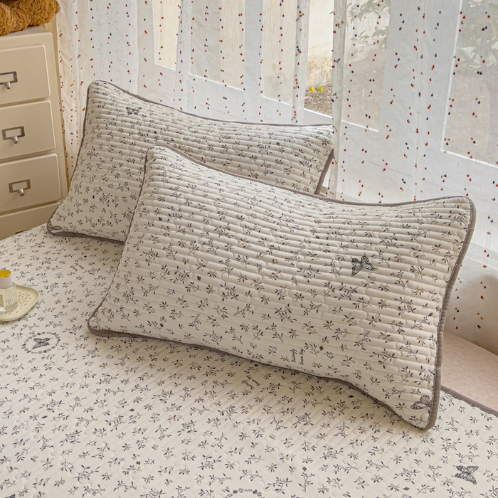 91家纺网 家纺一手货源 找家纺 （总）几禾 2026新款云感双层纱7A抗菌夏被四件套系列-栀夏系列