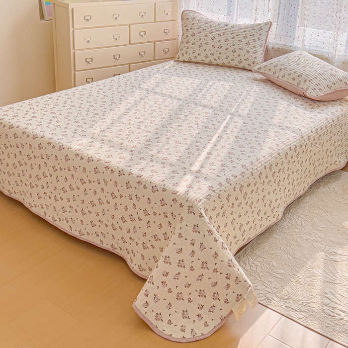 91家纺网 家纺一手货源 找家纺 几禾 2026新款云感双层纱7A抗菌夏被四件套系列-栀夏系列 栀夏-苏槿