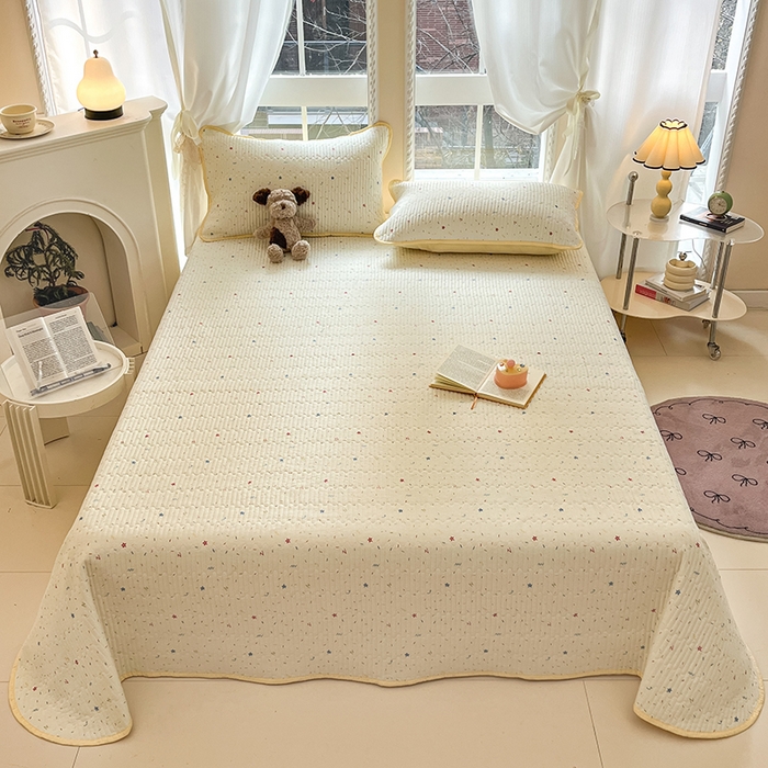 91家纺网 家纺一手货源 找家纺 几禾 2026新款云感双层纱7A抗菌夏被四件套系列-栀夏系列 栀夏-织梦