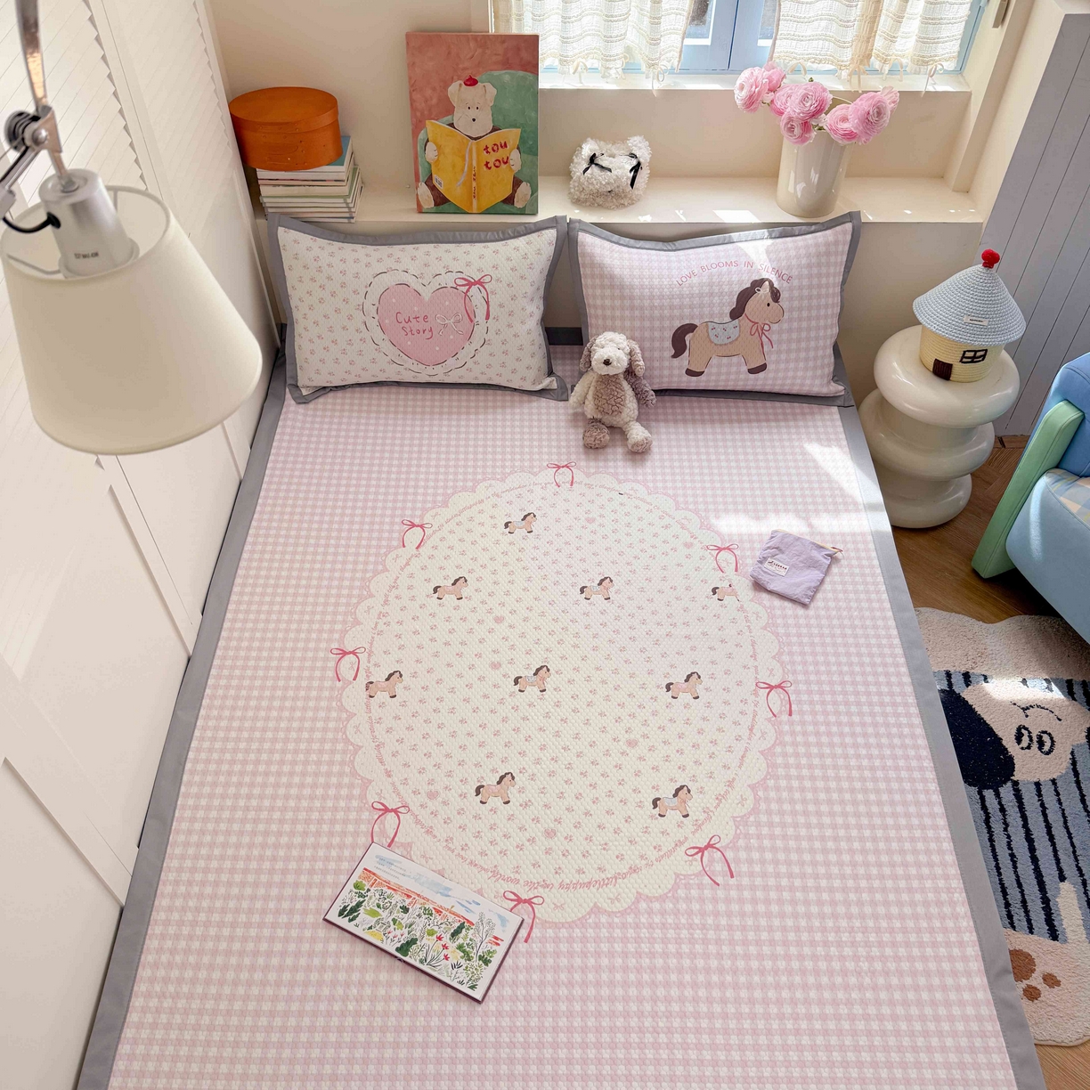 91家纺网 家纺一手货源 找家纺 （总）Sweet dreams甜梦 2026新款数码印花大板凉感豆豆席