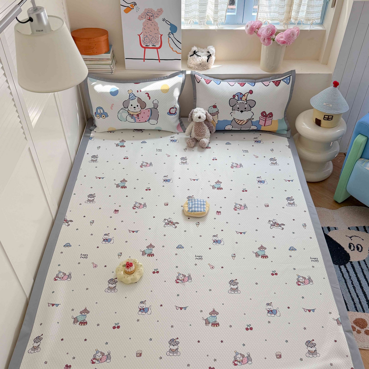 91家纺网 家纺一手货源 找家纺 （总）Sweet dreams甜梦 2026新款数码印花大板凉感豆豆席