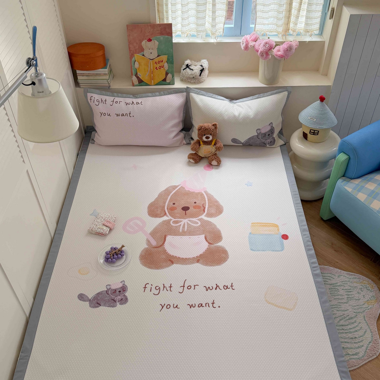 Sweet dreams甜梦 2026新款数码印花大板凉感豆豆席 狗狗的早餐