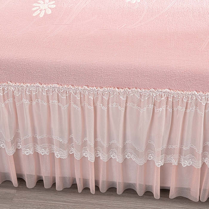 91家纺网 家纺一手货源 找家纺 （总）席匠 2026新款凉感冰豆豆床裙款凉席席子凉席-美人纱