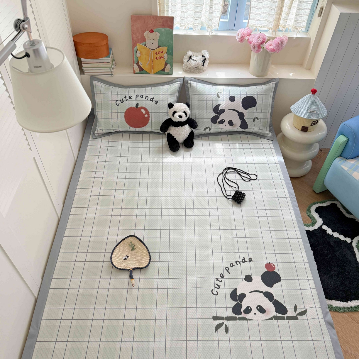 Sweet dreams甜梦 2026新款数码印花大板凉感豆豆席 苹果熊猫