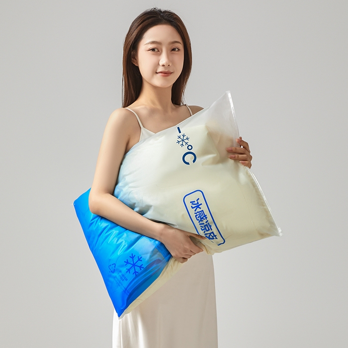 91家纺网 家纺一手货源 找家纺 桃子家居 2026新款A类高品质冰冰凉雪花冰感凉皮双面加倍透气孔氨纶凉感夏被 冰感凉皮-抹茶芒果（加倍透气）