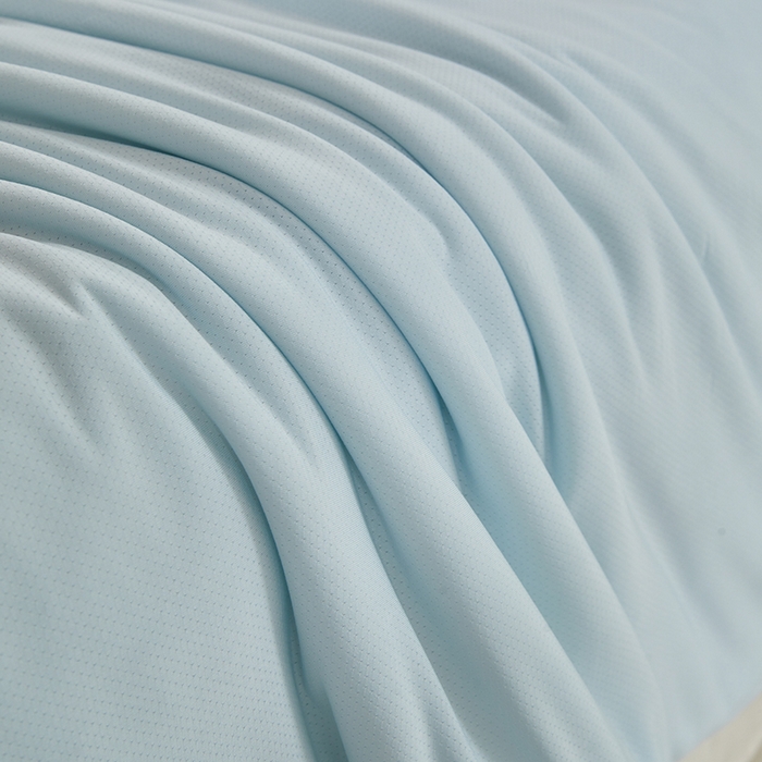 91家纺网 家纺一手货源 找家纺 桃子家居 2026新款A类高品质冰冰凉雪花冰感凉皮双面加倍透气孔氨纶凉感夏被 冰感凉皮-清新蓝（加倍透气）