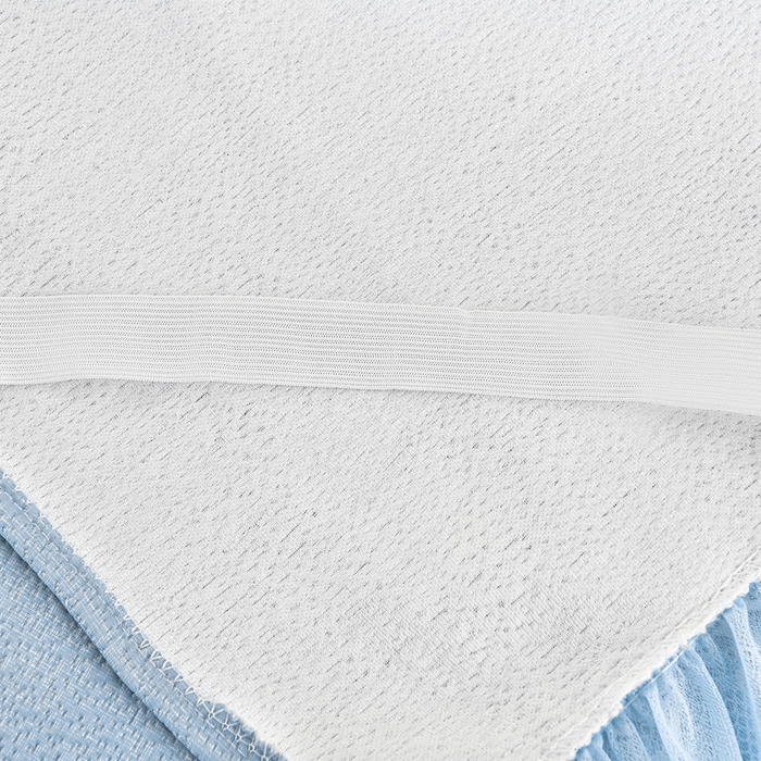 91家纺网 家纺一手货源 找家纺 席匠 2026新款凉感冰豆豆床裙款凉席席子凉席-美人纱 山水-蓝