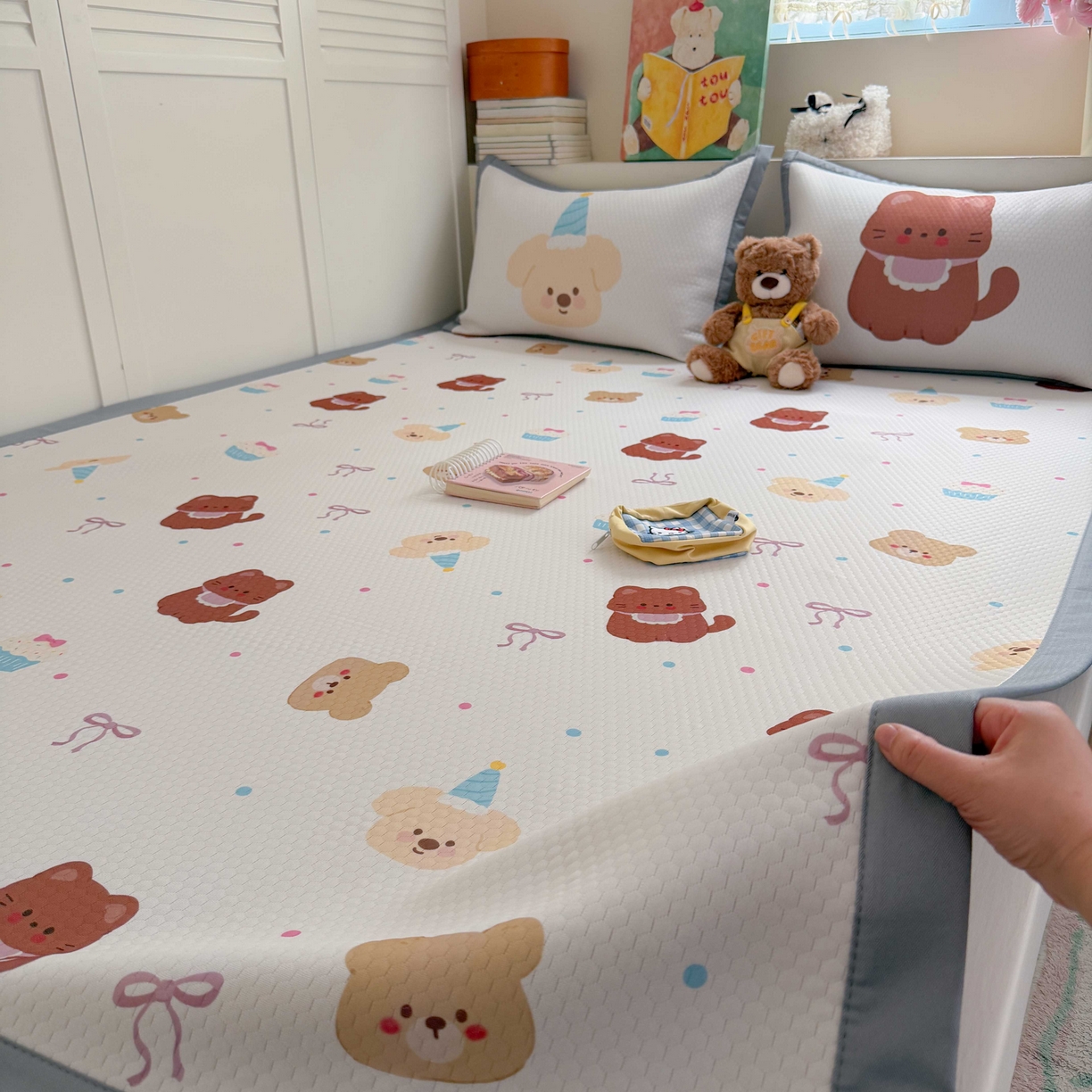 91家纺网 家纺一手货源 找家纺 （总）Sweet dreams甜梦 2026新款数码印花小板凉感豆豆席