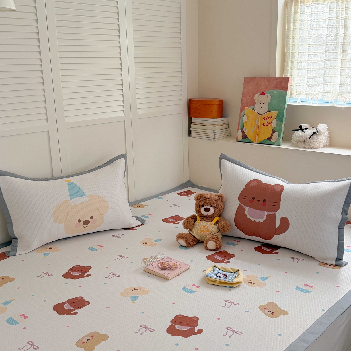 91家纺网 家纺一手货源 找家纺 （总）Sweet dreams甜梦 2026新款数码印花小板凉感豆豆席