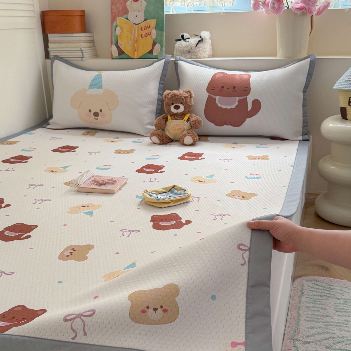 91家纺网 家纺一手货源 找家纺 （总）Sweet dreams甜梦 2026新款数码印花小板凉感豆豆席