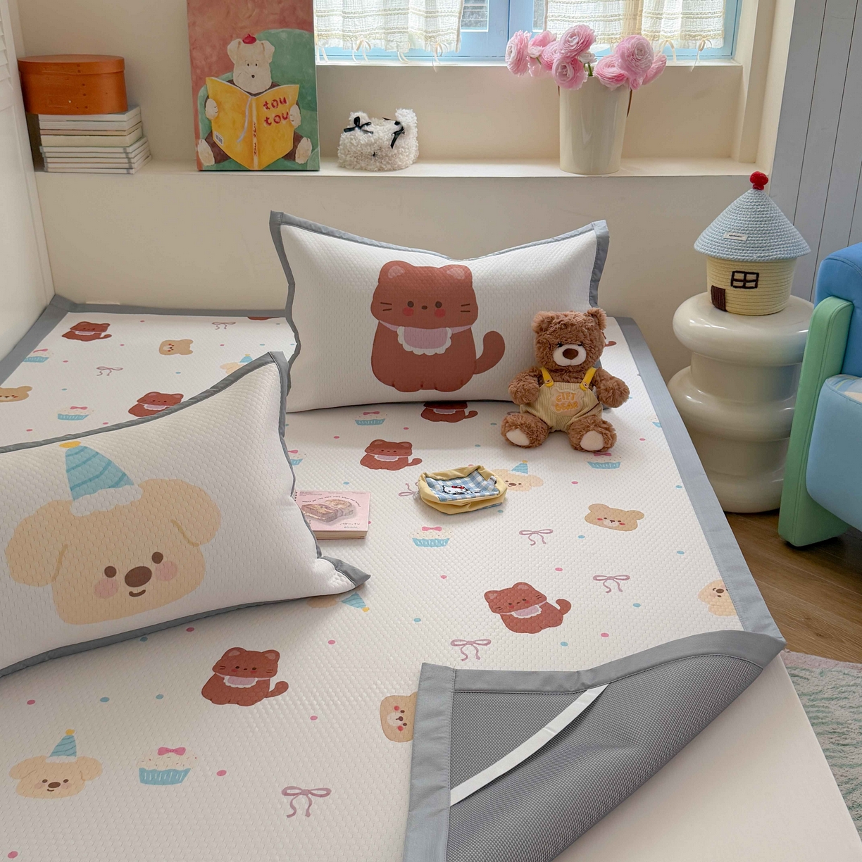 91家纺网 家纺一手货源 找家纺 （总）Sweet dreams甜梦 2026新款数码印花小板凉感豆豆席