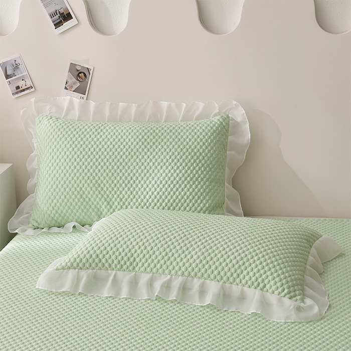 91家纺网 家纺一手货源 找家纺 席匠 2026新款A类凉感豆豆凉席席子凉席三件套 绿色