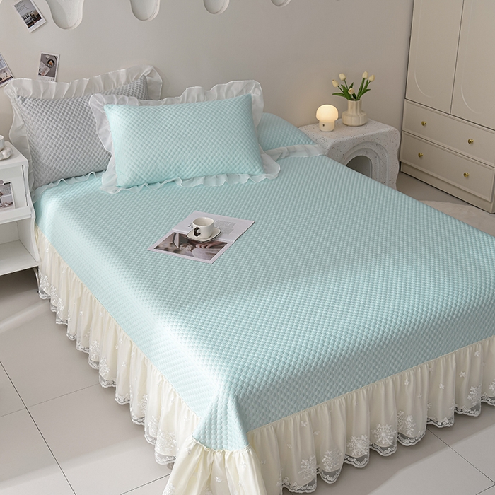 席匠 2026新款A类凉感豆豆凉席席子凉席三件套 天空蓝