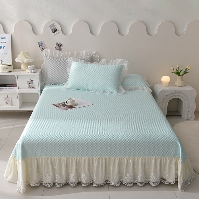 91家纺网 家纺一手货源 找家纺 席匠 2026新款A类凉感豆豆凉席席子凉席三件套 天空蓝