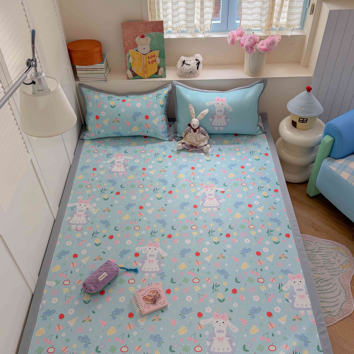 Sweet dreams甜梦 2026新款数码印花小板凉感豆豆席 花花小兔