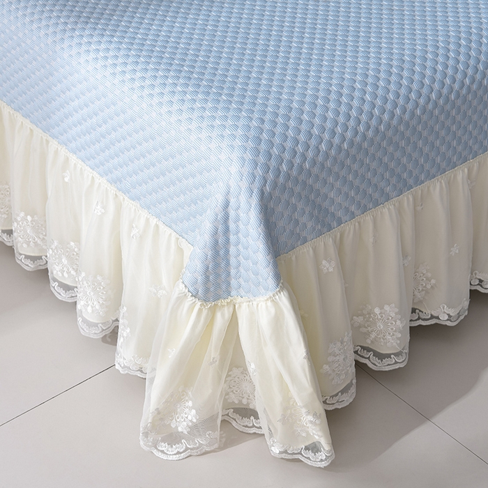 91家纺网 家纺一手货源 找家纺 席匠 2026新款A类凉感豆豆凉席席子凉席三件套 婴儿蓝