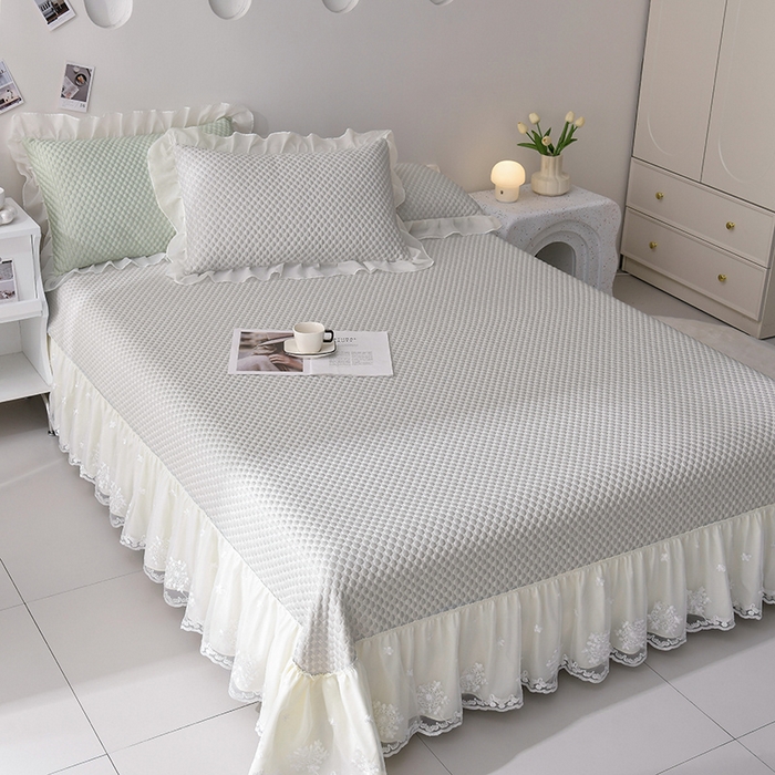 席匠 2026新款A类凉感豆豆凉席席子凉席三件套 灰色