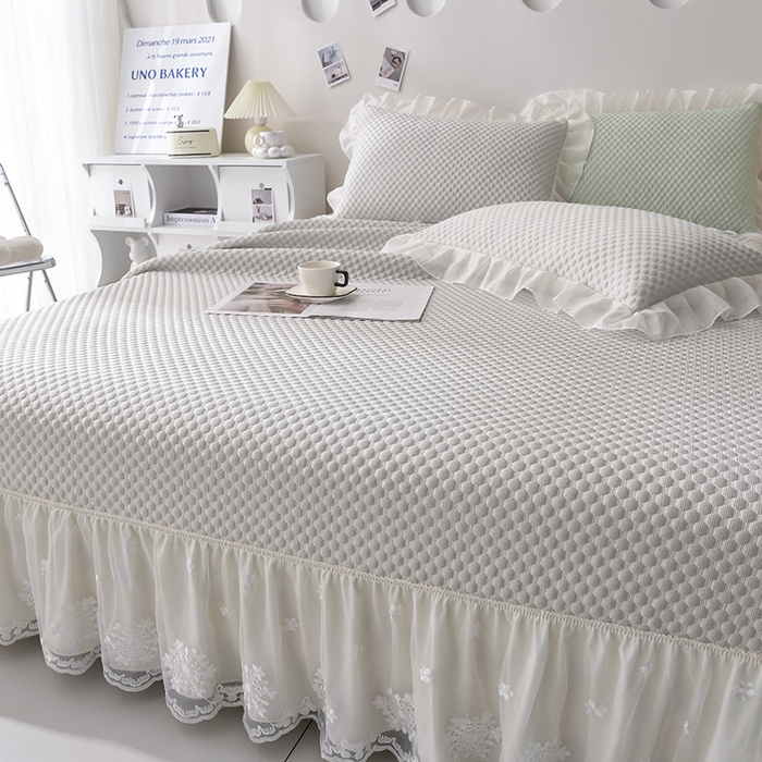 91家纺网 家纺一手货源 找家纺 席匠 2026新款A类凉感豆豆凉席席子凉席三件套 灰色