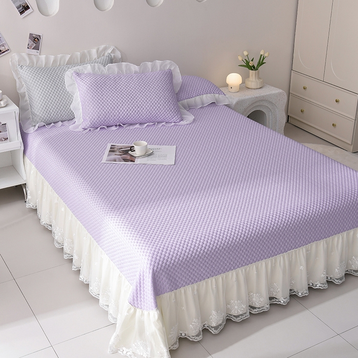 席匠 2026新款A类凉感豆豆凉席席子凉席三件套 紫色