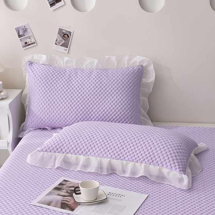 91家纺网 家纺一手货源 找家纺 席匠 2026新款A类凉感豆豆凉席席子凉席三件套 紫色