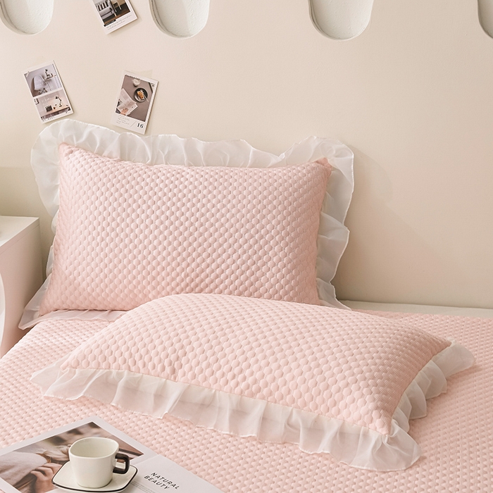 91家纺网 家纺一手货源 找家纺 席匠 2026新款A类凉感豆豆凉席席子凉席三件套 粉色