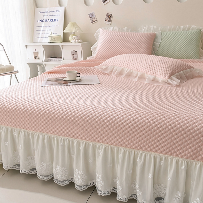 91家纺网 家纺一手货源 找家纺 席匠 2026新款A类凉感豆豆凉席席子凉席三件套 粉色