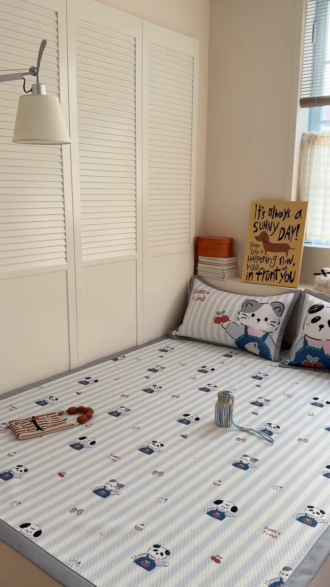 91家纺网 家纺一手货源 找家纺 Sweet dreams甜梦 2026新款数码印花小板凉感豆豆席 甜梦时光