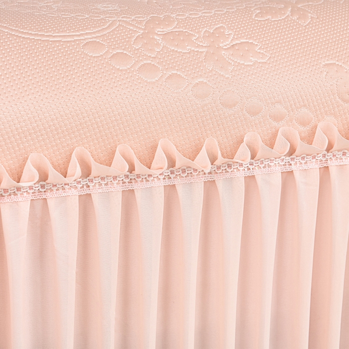 91家纺网 家纺一手货源 找家纺 席匠 2026新款凉感冰豆豆床裙款凉席席子凉席-PE系列 欧式-粉