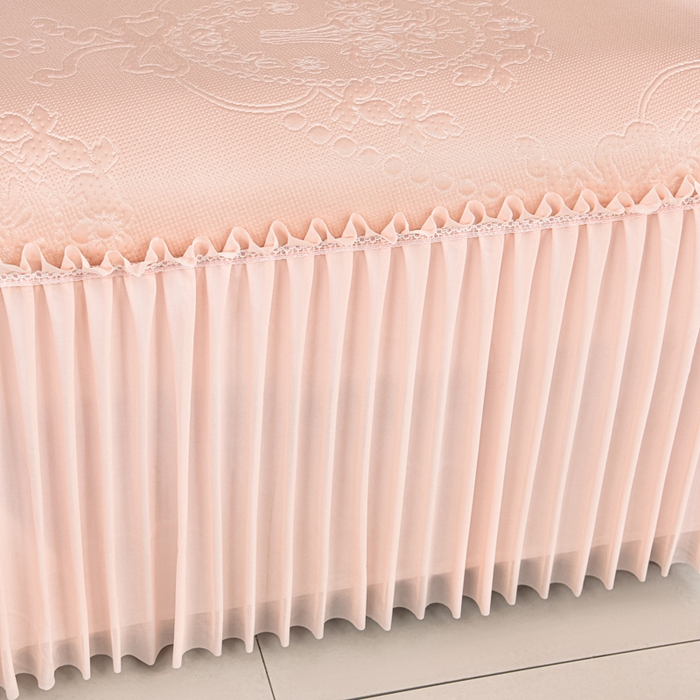 91家纺网 家纺一手货源 找家纺 席匠 2026新款凉感冰豆豆床裙款凉席席子凉席-PE系列 欧式-粉