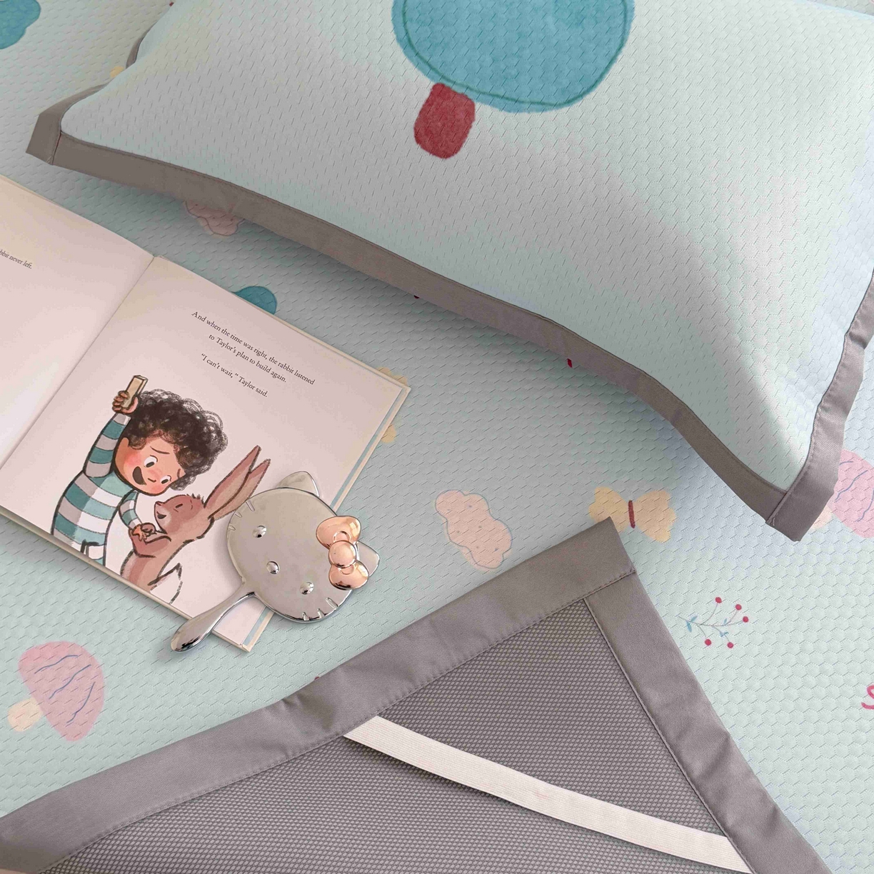 91家纺网 家纺一手货源 找家纺 Sweet dreams甜梦 2026新款数码印花小板凉感豆豆席 小森林