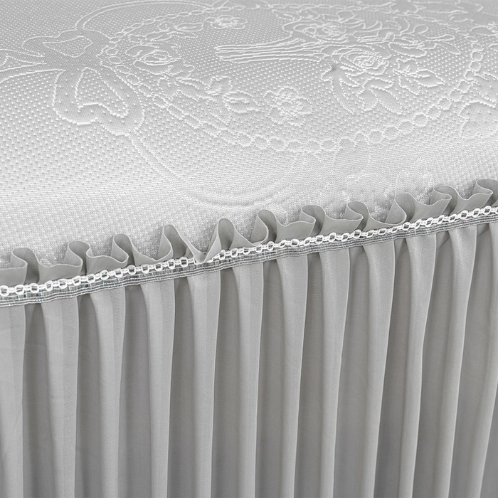 91家纺网 家纺一手货源 找家纺 席匠 2026新款凉感冰豆豆床裙款凉席席子凉席-PE系列 欧式-灰