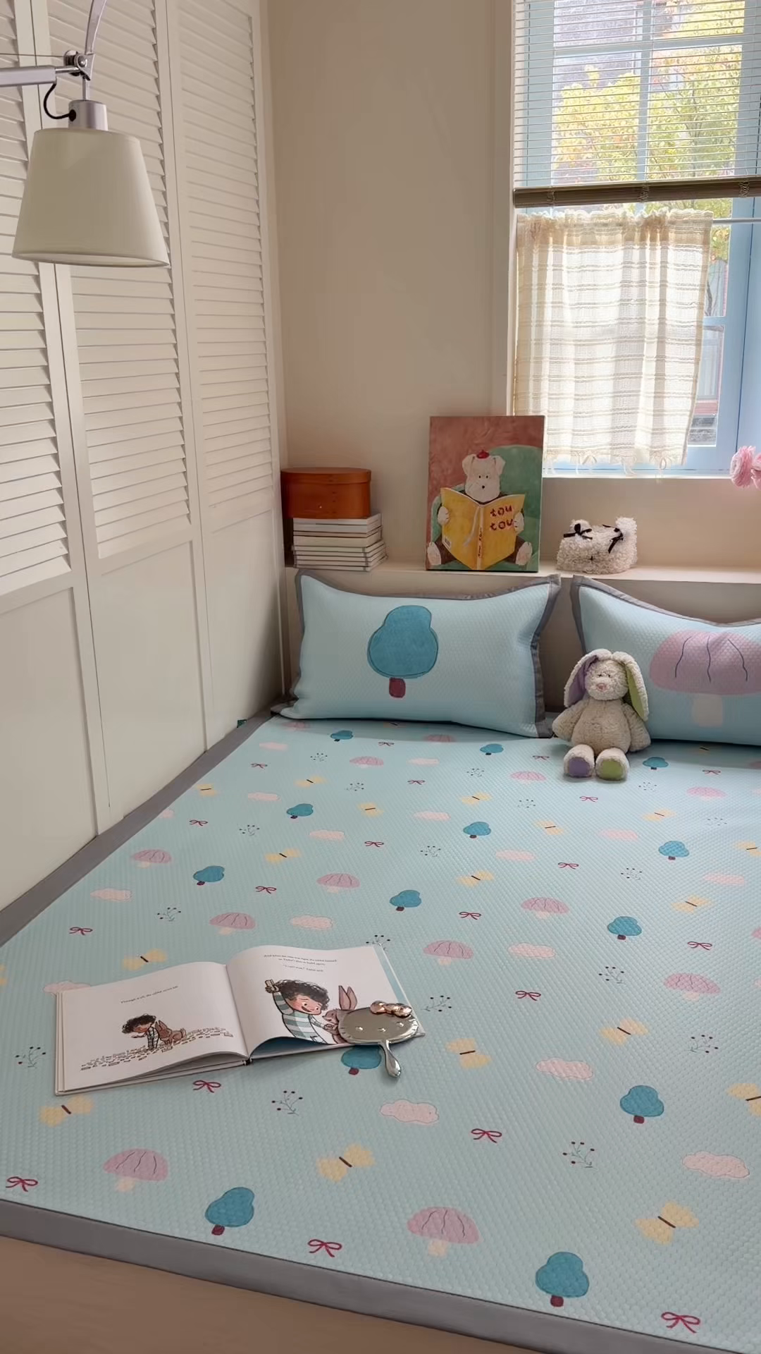 91家纺网 家纺一手货源 找家纺 Sweet dreams甜梦 2026新款数码印花小板凉感豆豆席 小森林