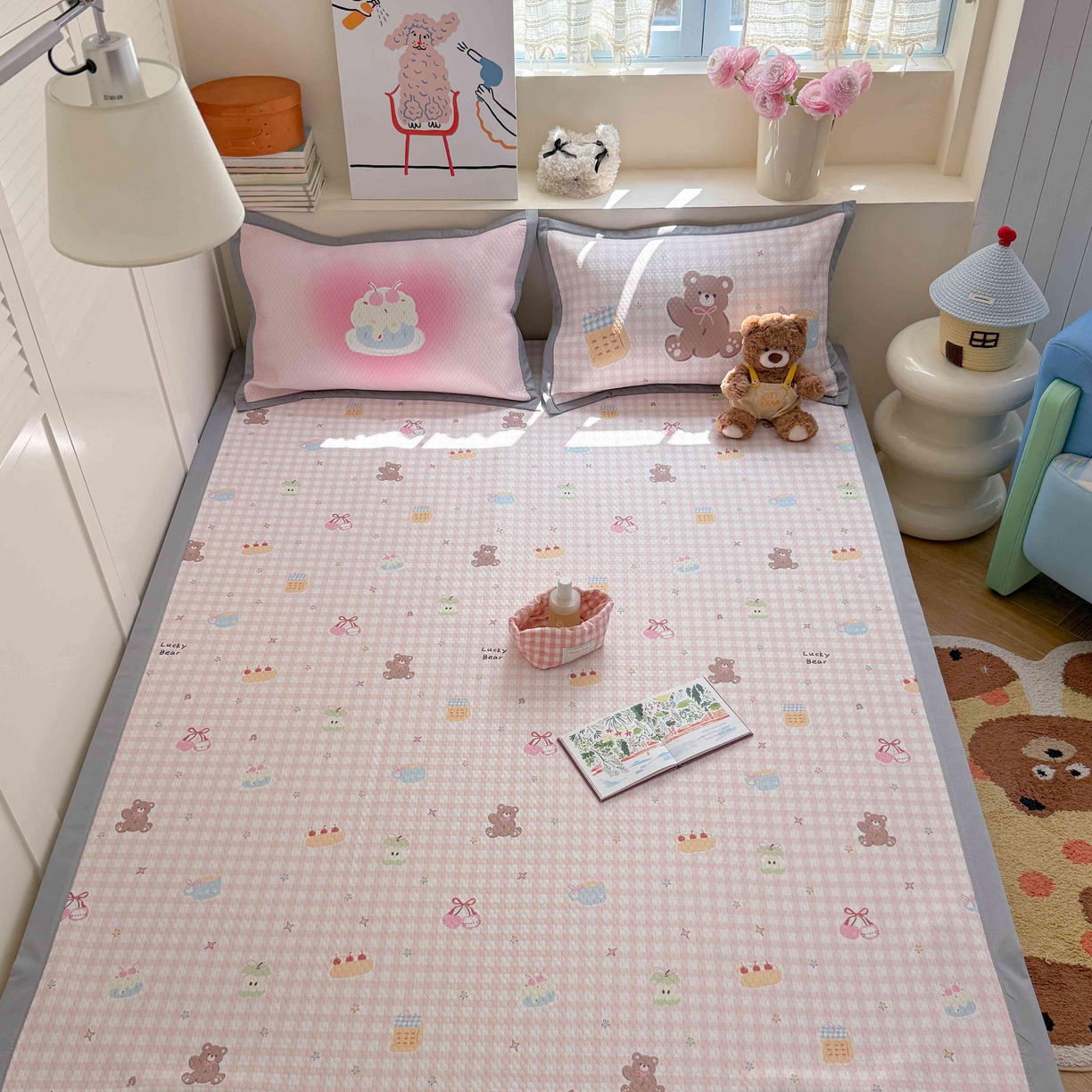 Sweet dreams甜梦 2026新款数码印花小板凉感豆豆席 樱桃小熊