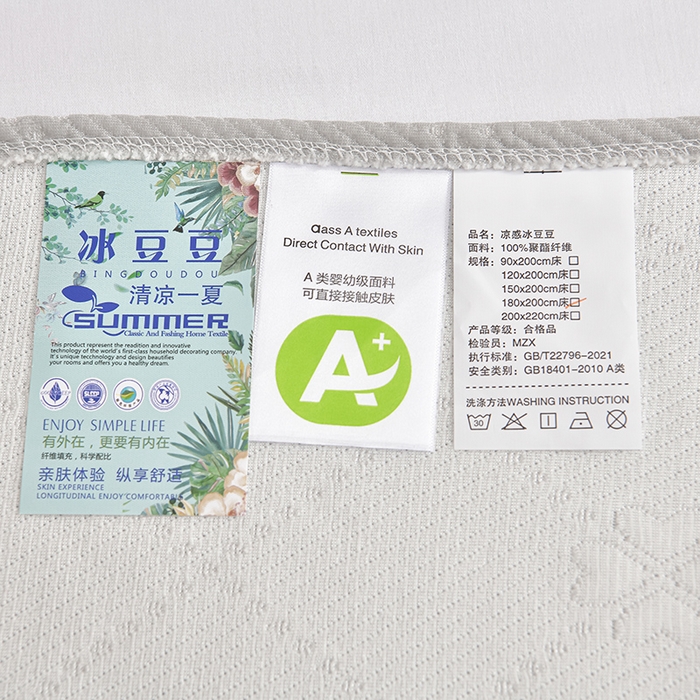 91家纺网 家纺一手货源 找家纺 席匠 2026新款凉感冰豆豆床裙款凉席席子凉席-PE系列 幸运草-灰