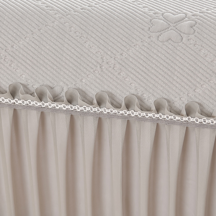 91家纺网 家纺一手货源 找家纺 席匠 2026新款凉感冰豆豆床裙款凉席席子凉席-PE系列 幸运草-灰